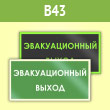 Знак B43 «Эвакуационный выход» (фотолюм. пленка ГОСТ, 300х150 мм)